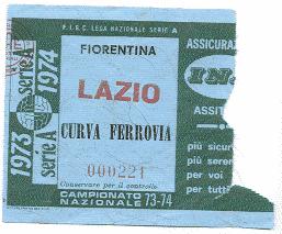 Biglietto Fiorentina vs Lazio 1973-74 (inviato da Faber '67)