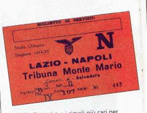 Biglietto Lazio vs Napoli 1974-75