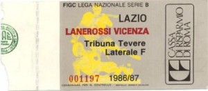 Biglietto Lazio vs L.R.Vicenza 1986-87