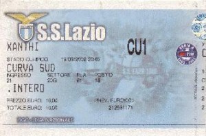 Biglietto Lazio vs Xanti 2002-03 Coppa UEFA
