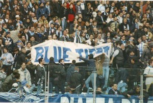 Striscione blue tiger napoli